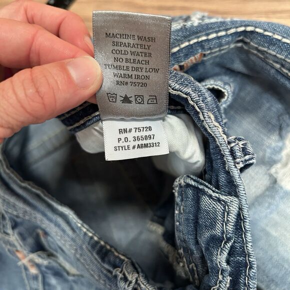 BKE Denim Jeans Womens 28S Blue "ASHER" Straight Leg Distressed Wash Washed - Picture 8 of 12